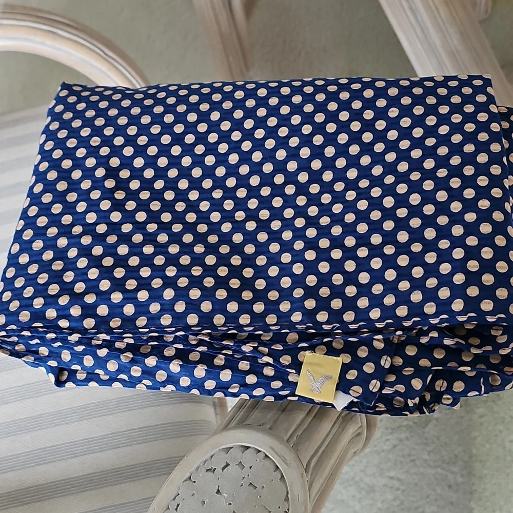 American Eagle Blue & Cream Polka Dot Scarf/shawl - Picture 5 of 7